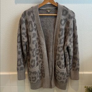 Barefoot Dreams Leopard Print Open Front Cardigan